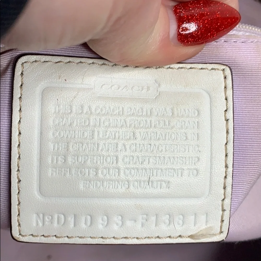 Coach Hampton -F13811 White Leather Satchel